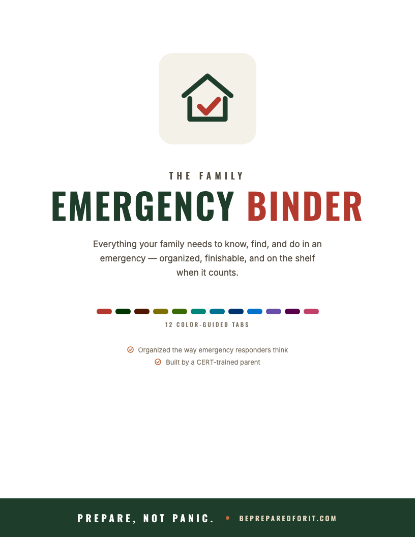 Family Emergency Binder cover