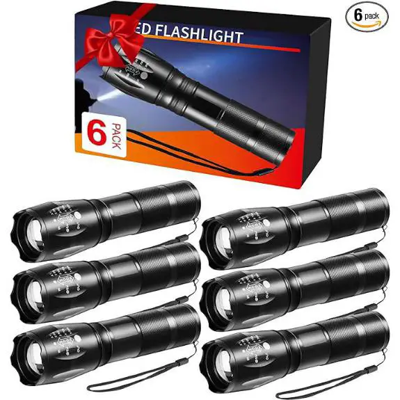 6 Pack LED Tactical Flashlights High Lumens