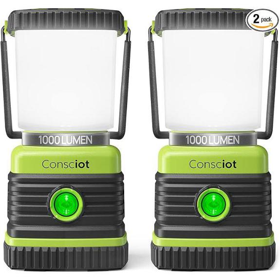 Consciot LED Battery Powered Camping Lantern (2-Pack)