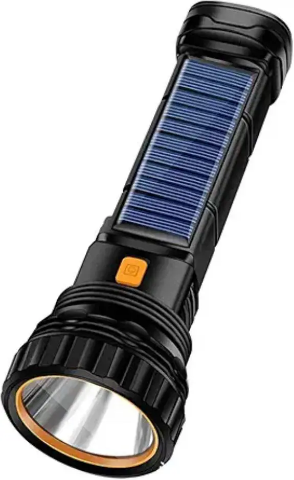 Solar/Rechargeable LED Flashlight with Emergency Strobe Light