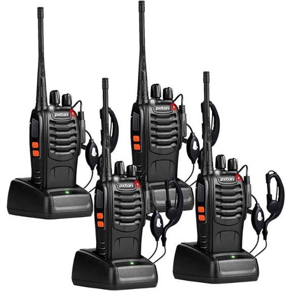 pxton Walkie Talkies Long Range for Adults (4-Pack)