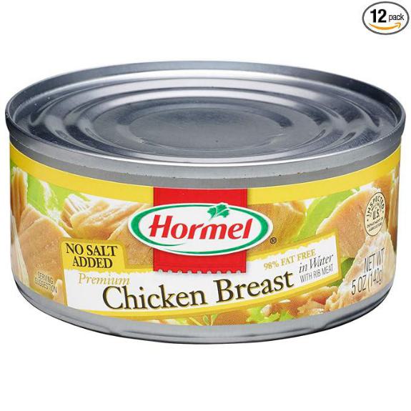 Hormel No Salt Added Canned Chunk Chicken Breast (5oz 12-Pack)