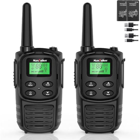 MT10 Rechargeable Walkie Talkies for Adults (2-Pack)